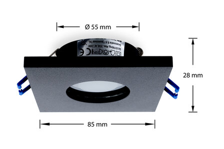 vierkante inbouwspot ip44