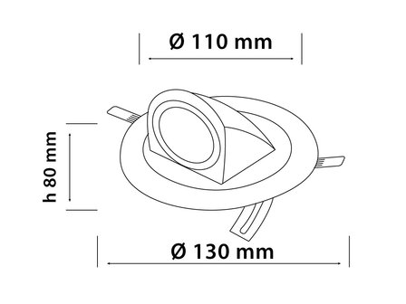 Inbouwspot Aluminium, Rond, 360&deg; Draaibaar, Satijn