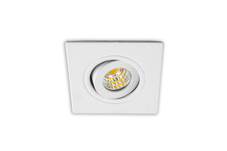 Inbouwspot LED 3W, Wit, Vierkant, Kantelbaar, Dimbaar