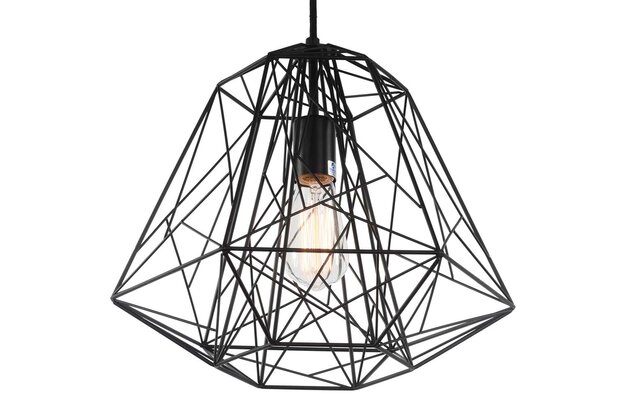 Ik heb het erkend Hover Weglaten Industriële Metalen Draadlamp Kooi Hanglamp Zwart - Lamp #1