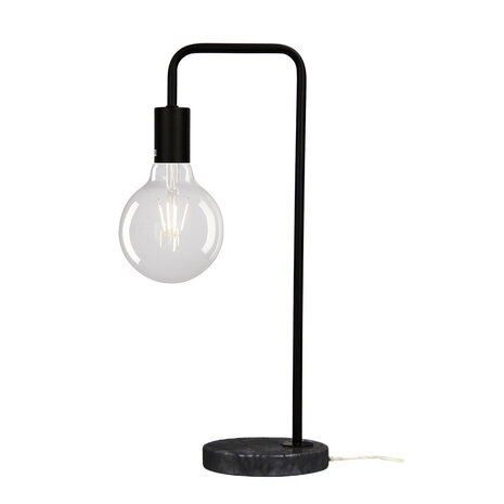 ✓ Marmeren Staande Lamp ✓ Metaal ✓ Zwart ✓ E27 Fitting ✓ 60 Dagen Bedenktijd - Lamp