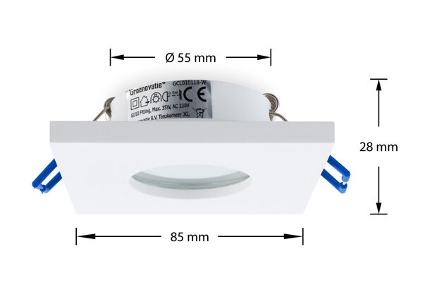 vierkante inbouwspot ip44