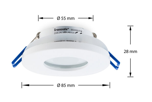 ronde inbouwspot ip44