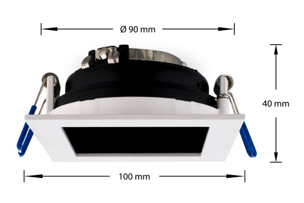 Aluminium Inbouwspot Zwart/Wit