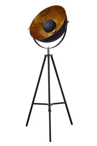 Industrieel Design Tripod Vloerlamp Goud Zwart