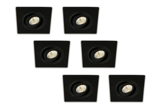 LED inbouwspot zwart 6 stuks