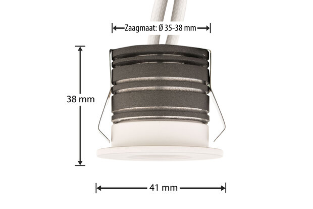 De Kent Handschrift LED Inbouwspot Dimbaar ✓ 3 Watt ✓ Zaagmaat Ø 35-38 mm - Lamp #1