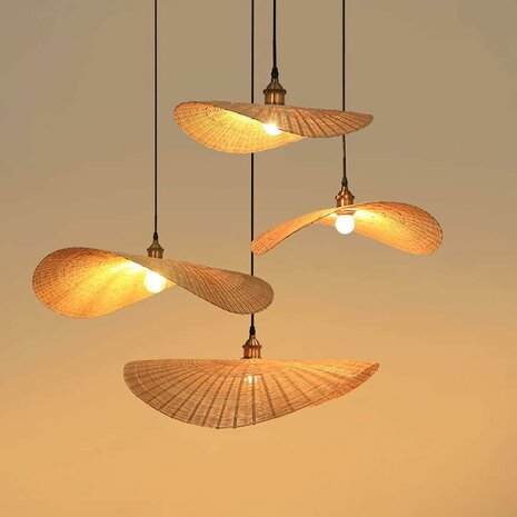 Bamboe lamp zwart