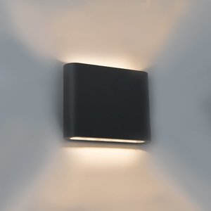 LED Wandlamp 6W Rechthoekig Warm Wit, Zwart