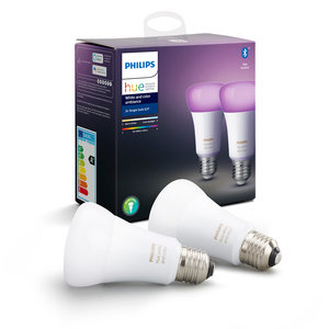 Philips Hue E27 LED Lamp 9W RGBWW, White and Color Ambiance, 2-Pack