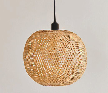 Bamboe Hanglamp, Handgemaakt, Naturel, ⌀43 cm