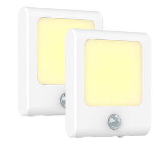 LED Nachtlampje Stekker Met Sensor, Bewegingssensor, Dimbaar, Warm Wit, 2 Stuks