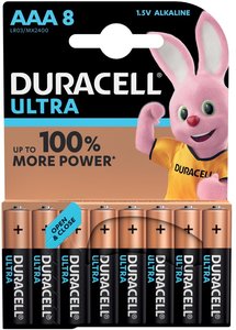Duracell Ultra Power AAA Batterij, LR03, Niet Oplaadbaar, 8 Stuks