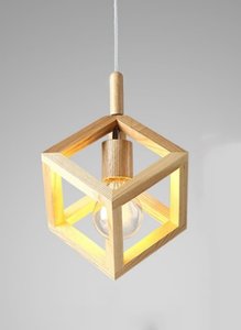 Houten Design Hanglamp, E27 Fitting, 20x16cm, Naturel