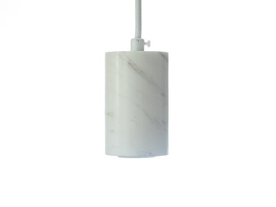 Marmeren Hanglamp Deluxe, E27 Fitting, Ø7x10cm, Wit