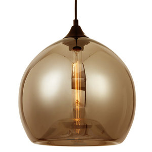 Amber Glazen Design Hanglamp, ⌀30x27cm, Zwart