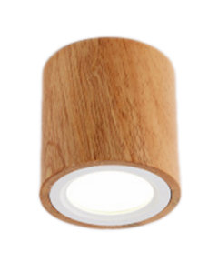 LED Opbouwspot 3W Rond, Bamboe Hout, Ø95x100mm, Dimbaar, Warm Wit