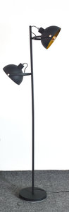 Arras Industrieel Design Vloerlamp 2-Lichts Goud Zwart