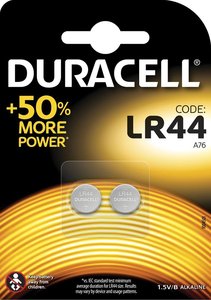 Duracell Knoopcel Batterij, LR44, Niet Oplaadbaar, 2 Stuks