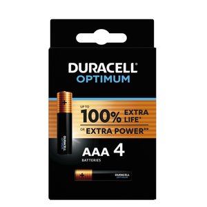 Duracell Optimum AAA Batterij, FR03, Niet Oplaadbaar, 4 Stuks