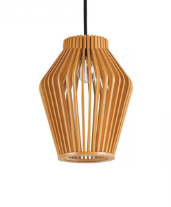 Houten Design Hanglamp, E27 Fitting, ⌀20cm, Naturel