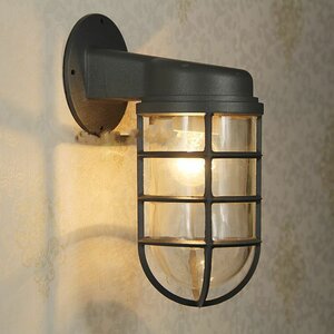 Industriële Wandlamp Kooi Voor Buiten, Zwart