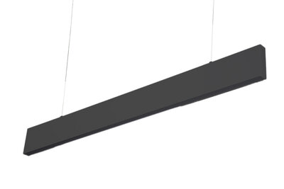 LED Linear Hangarmatuur, 20W, 90cm, Mat Zwart, Warm Wit