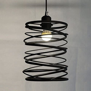 Spring Industrieel Design Hanglamp, E27 Fitting, ⌀20x35cm, Messing / Zwart