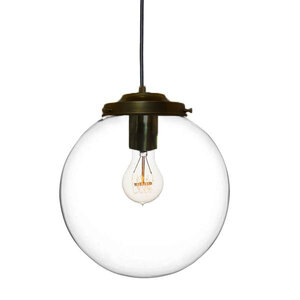 Metz Transparant Glazen Design Hanglamp, ⌀30x32cm, Zwart