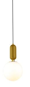 Vintage Hanglamp Deluxe, E27 Fitting, Melkglas, Goud