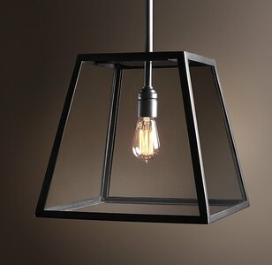 Boston Filament Vintage Industriele Hanglamp Glas Zwart