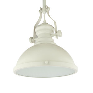 Vintage Hanglamp Wit Met Glazen Diffuser 32cm