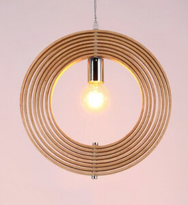 Ring Houten Design Hanglamp, E27 Fitting, ⌀50cm, Naturel