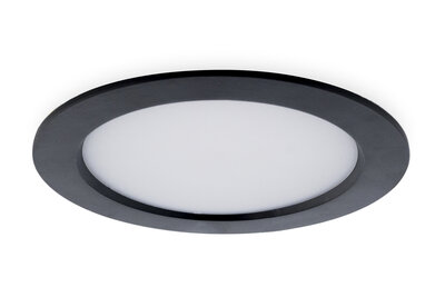 LED Paneel Plafondlamp 18W, Rond ⌀18cm, Warm Wit, Inbouw, Zwart