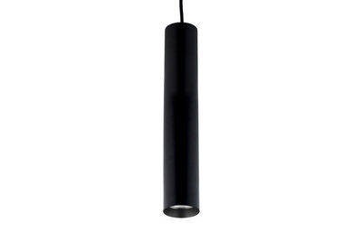 Design Tube Moderne Hangspot Rond, GU10 Fitting, Ø 59 x 290 mm, Mat Zwart