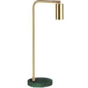 Marmeren Tafellamp, Metaal, E27 Fitting, ⌀15x28cm, Messing / Groen Marmer