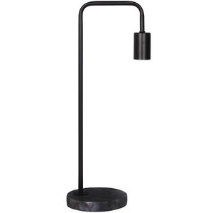 Marmeren Vloerlamp, Metaal, E27 Fitting, ⌀30x160cm, Zwart