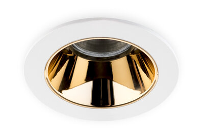 Inbouwspot Rond, Vast, Ø85mm, Wit / Koper