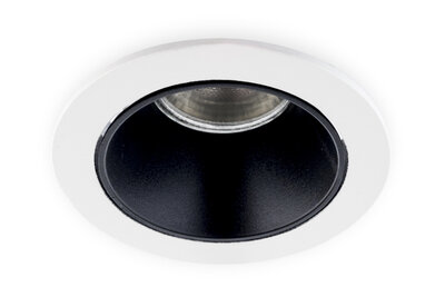 Inbouwspot Rond, Vast, Ø85mm, Wit / Zwart