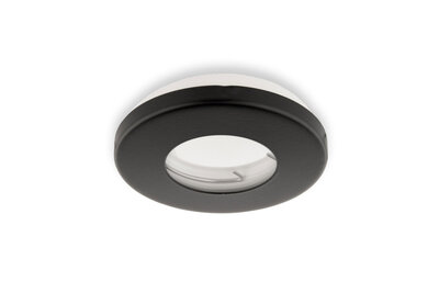 Inbouwspot, Rond, Waterdicht IP54, Ø85 mm, Mat Zwart