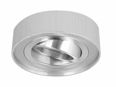 Inbouwspot Hoog, Rond, Kantelbaar, Geborsteld Aluminium