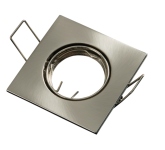 Inbouwspot, MR11 (35 mm), Vierkant, Geborsteld Aluminium, Satijn