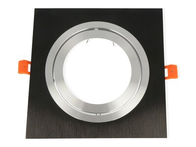 Inbouwspot Aluminium, Vierkant, Kantelbaar, AR111, Mat Zwart