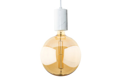 Marmeren Hanglamp Deluxe, E27 Fitting, Ø65 x 100 mm, Wit