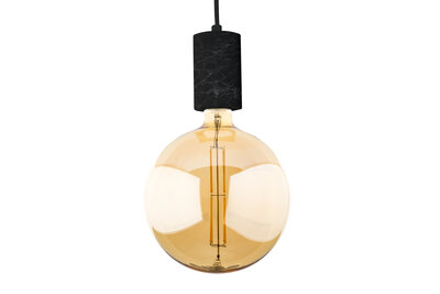 Marmeren Hanglamp Deluxe, E27 Fitting, Ø65 x 100 mm, Zwart