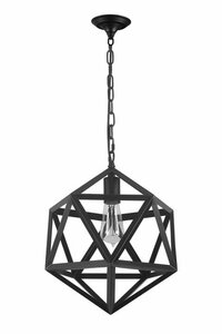 Industrieel Metalen Polyhedron Hanglamp Zwart