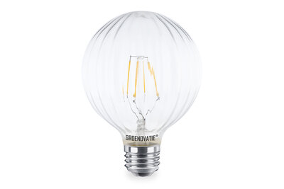E27 LED Filament Geribbeld Globelamp 4W Warm Wit Dimbaar 