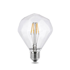 E27 LED Filament Diamant 4W Extra Warm Wit Dimbaar