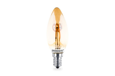 E14 LED Filament Kaarslamp Goud 4W Spiral Extra Warm Wit Dimbaar