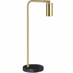 Marmeren Vloerlamp, Metaal, E27 Fitting, ⌀30x160cm, Messing / Zwart
